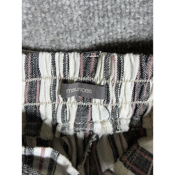 Maurices Linen Rayon Striped Split‎ Wide Leg Cropped Pants Womens Size XXL Belt - Picture 3 of 16